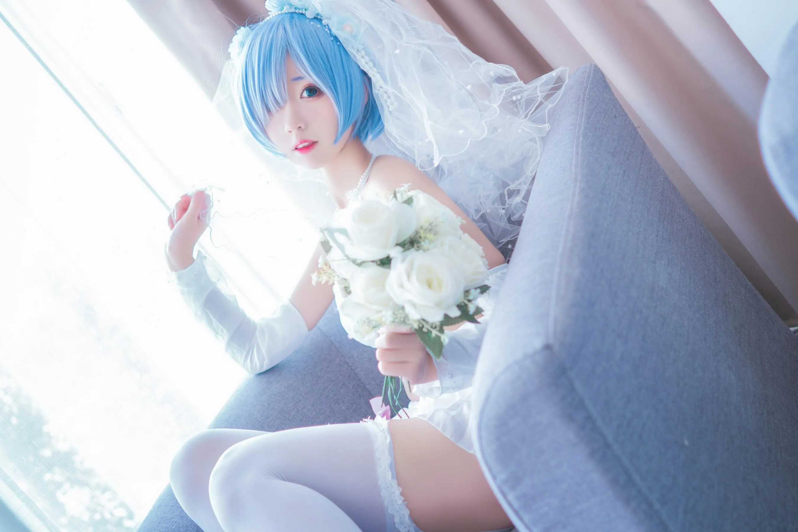 猫君君_MaoJun – NO.22 蕾姆内衣花嫁 [41P]插图8
